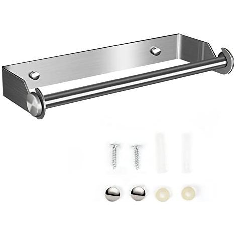 Derouleur Essuie Tout, Derouleur Porte Sopalin, Devidoir Porte Essuie Tout Mural, Distributeur Papier Aluminium Sopalin et Film, Support Sopalin Mural Déroulant de Rouleau Cuisine(Argent) (1/5)