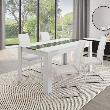 Lote de 4 sillas de comedor MIA blancas