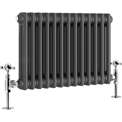 WarmeHaus Traditional Radiator Anthracite Double Panel 300x605mm