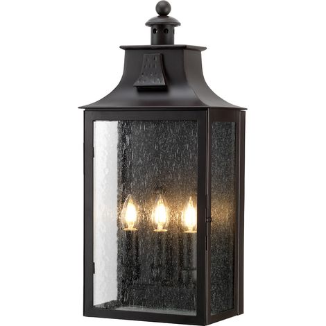Elstead Balmoral - Lanterna da parete per esterno 3 luci Light Bronzo Antico IP44, E14 (1/5)