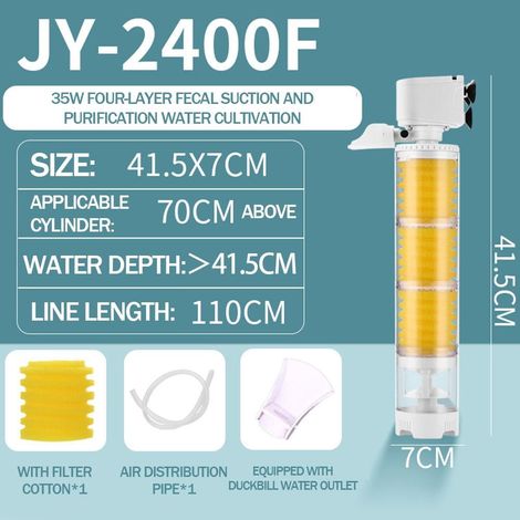 Filtre Aquarium Intégré - Aération + Aspiration Déchets - Pour Nettoyage Fond et Eau - Pompe Électrique 220-240 V - 1 Pièce (1/5)