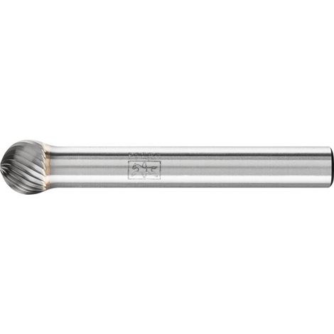 Fraise sur tige de 6 mm, en carbure, forme sphérique KUD, denture 5, Forme : KUD 0807, Ø de la tête 8 mm, Long. de tête 7,0 mm, Long. totale : 47 mm (1/5)