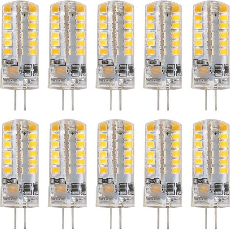 Lot de 10 ampoules LED G4 220V blanc chaud 48 LED 4W pour éclairage d'ambiance (1/5)