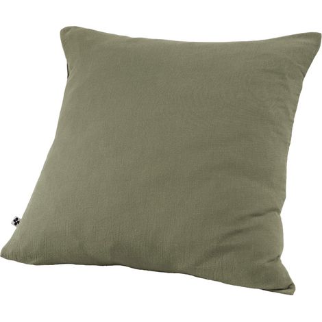 Taie d'oreiller Gaze de coton 60x60 cm GAIA coloris Vert Romarin