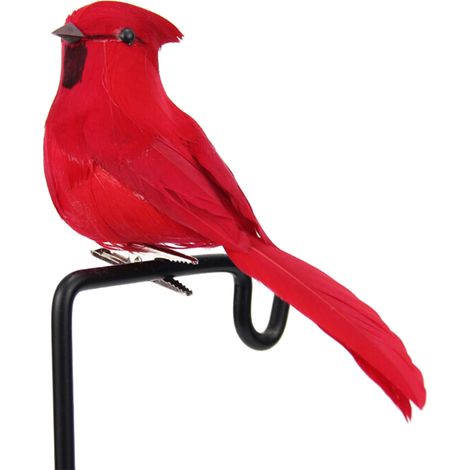 Oiseau factice en plume et mousse pour déco Noël et jardin, 12 x oiseaux simulés 12x4x6 cm (1/2)