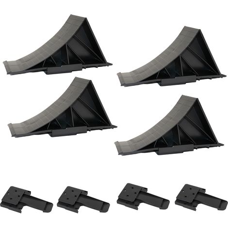 4x Unterlegkeil mit Halter Tragkraft 3t Kunststoff Bremskeil Radkeile für PKW Anhänger Wohnmobil (1/5)