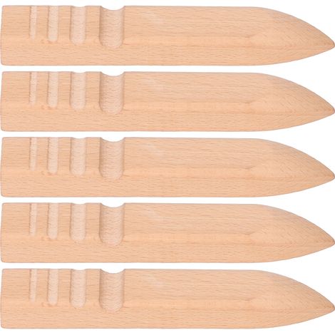 Ensemble de 5 outils de polissage pour cuir et bords en hêtre, idéal pour le bricolage. (1/5)
