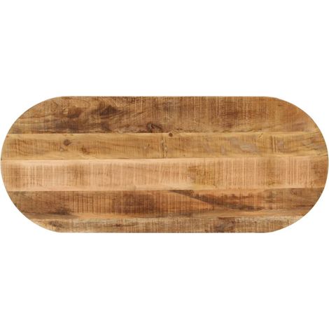 Tischplatte 90x40x2,5 cm Oval Raues Massives Mangoholz