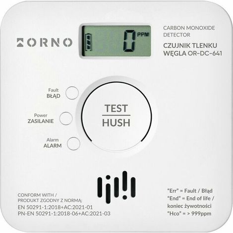 RILEVATORE MONOSSIDO DI CARBONIO A BATTERIA WI FI CON DISPLAY E ALLARME ACUSTICO