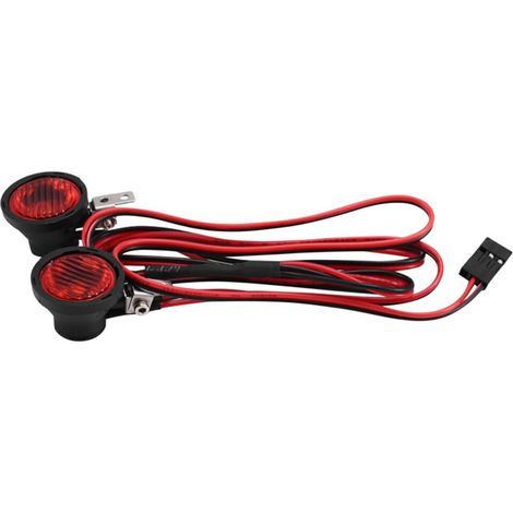 Feux Avant Lumineux à LED pour Voiture sur Chenilles 1/10 RC TRX4 TRX6 Axial SCX10 90046 2 LED Rondes Rouges (1/2)