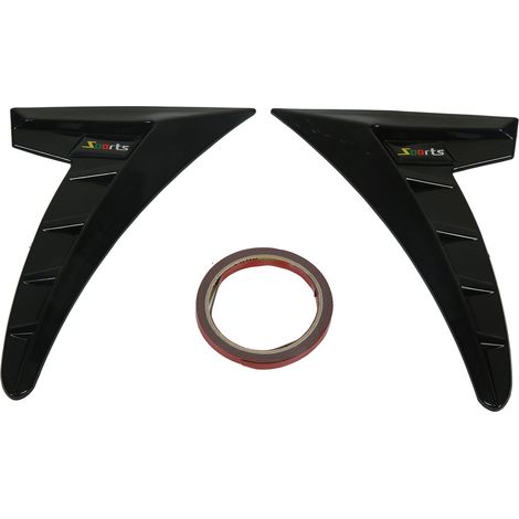 [Embellecedores de ventilación] Par de embellecedores laterales de ventilación estilo deportivo, TPU de alta resistencia, marco negro brillante, universales para vehículos. (1/5)