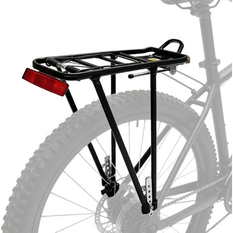 Porte-bagages pour VTT, porte-bagages, vélo réglable en aluminium avec réflecteur, charge maximale 20 K, idéal pour les vélos de ville et VTT de 26 à 29 pouces (noir) (1/5)