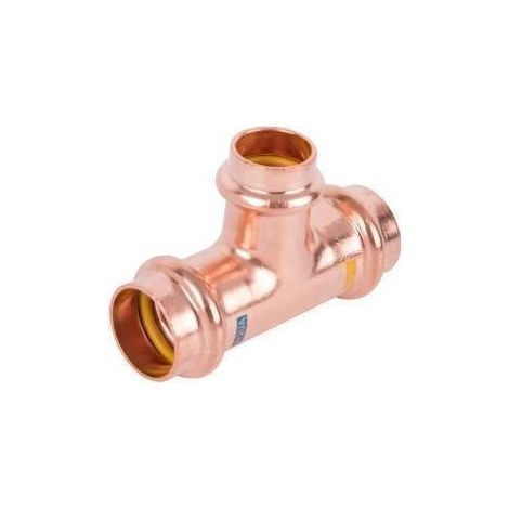 HS AQUAGAS V T-Stück 22 x 18 x 22 mm 45110221822 Kupfer, reduziert, Press Copper, Fitting für Gas und Wasser (1/5)