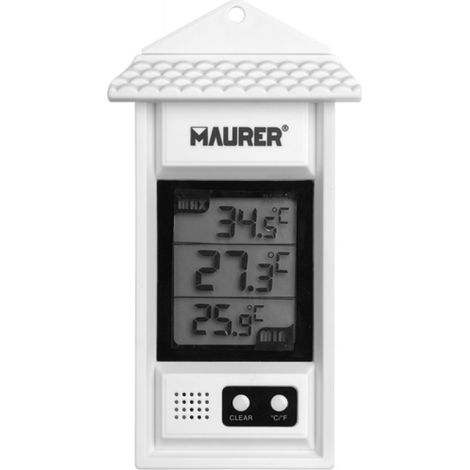 TERMOMETRO DA PARETE PVC MIN/MAX DIGITALE MAURER 54X200HMM - CF. BLISTER (1/4)