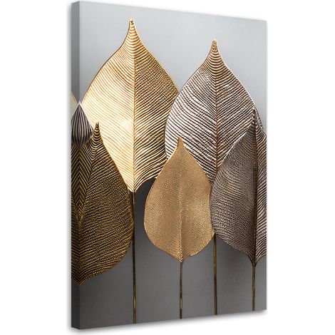 Tableau déco Minimalisme Feuilles d'or Abstraction 40x60 (1/5)