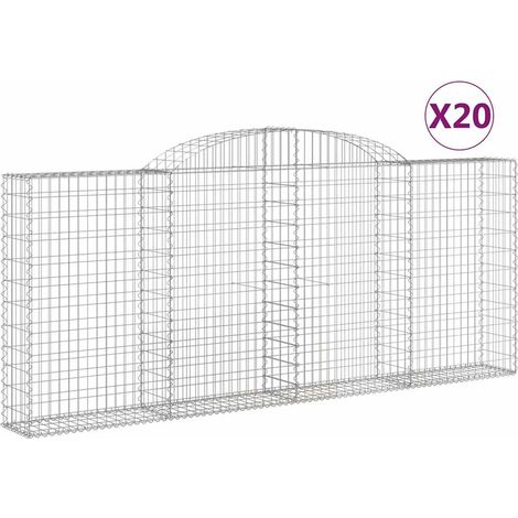 Maison Exclusive - Cesti Gabbioni ad Arco 20 pz 300x30x120/140 cm Ferro Zincato
