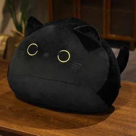 18 cm noir - Coussin en peluche en forme d'animal de dessin animé, Mignon, Gros chien, Chat, Totoro, PenEcolP (1/4)