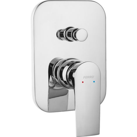 Robinet mitigeur de douche encastré 2 voies – Finition chromée – Montage mural – Cartouche céramique – Pression max. 1.0 MPa – Ferro - 82050R (1/3)