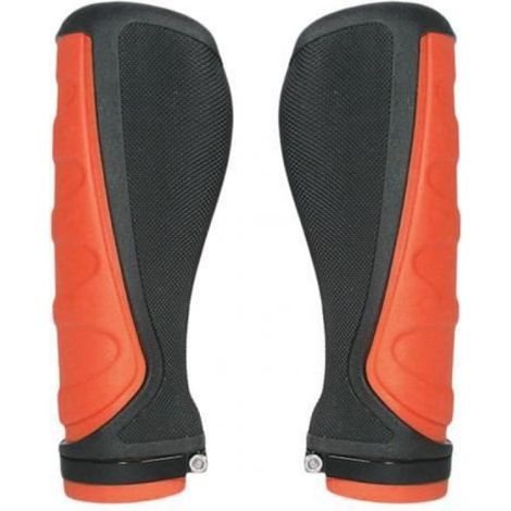 Accessoire vélo,1 paire ergonomique confortable ultraléger caoutchouc anti-dérapant vélo guidon de vélo poignée - Type Orange Black (1/4)