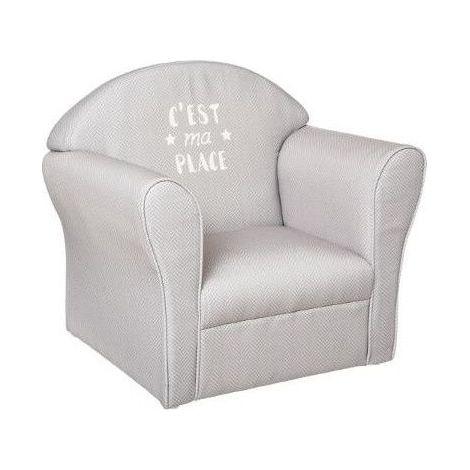 Fauteuil Classique pour Enfant en Gris Tendre - Dimensions : L 49 x l 35,2 x H 44 cm - Livraison Gratuite