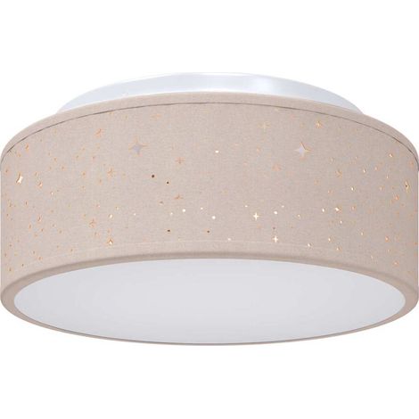 Plafonnier,Lampe s avec abat-jour étoilé taupe Ø 30 cm tissu E27 CFW13680 (1/5)