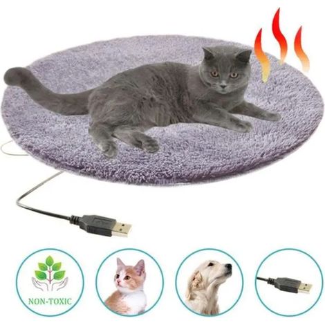 Couverture Chauffante Gris Température Constante Antidérapante Pour Chien Et Chat Pour Animaux De Compagnie (1/4)