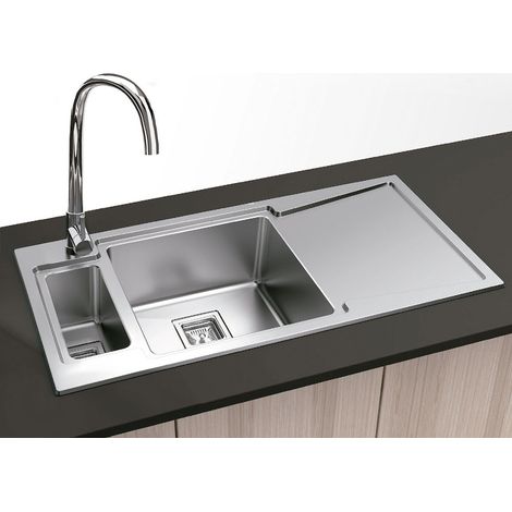 Fregadero Nueva York Cuadrado Encastrar 100 x 50 -1 Seno y Medio - Acero INOX