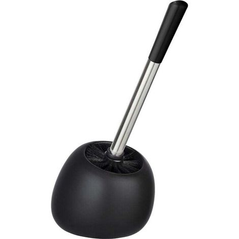 Polaris Keramik-Toilettenbürstenhalter, schwarze Toilettenbürste, Keramik, 5 x 36 x 14,5 cm, Mattschwarz