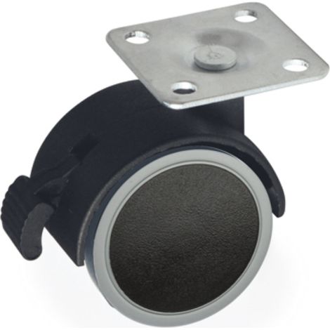Drehrolle mit Bremse 40 mm schwarz
