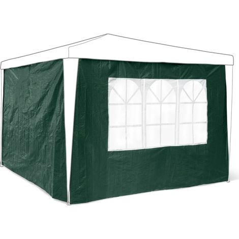 Relaxdays Side Parts Set of 2 for 3x3m Gazebo Pavilion Tent, Walls w Windows for Canopy, Privacy Screen for Party Tent, Green (1/4)
