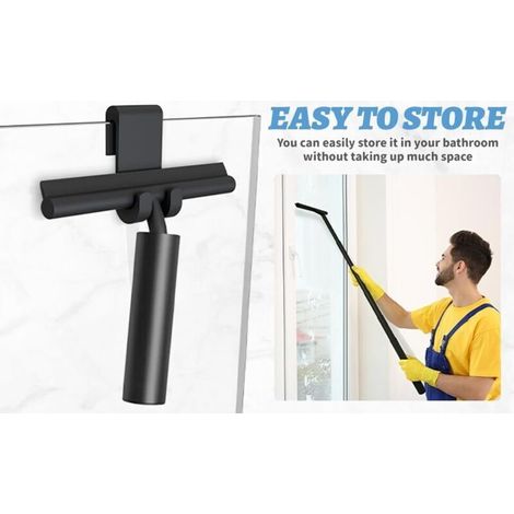 Raclette de douche, raclette de sol avec manche télescopique, raclette de douche multifonctionnelle, raclette de sol efficace avec crochets pour la maison