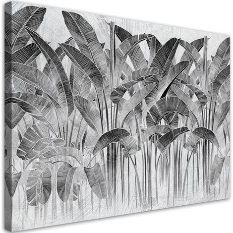 Quadro su tela, Foglie di banana grigia - 120x80 (1/4)