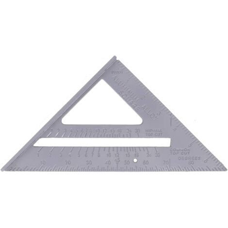 Équerre Triangle 7 Pouces, Règle d'Angle pour Menuisier, Métallique, 180x180x256mm - Argent (1/4)