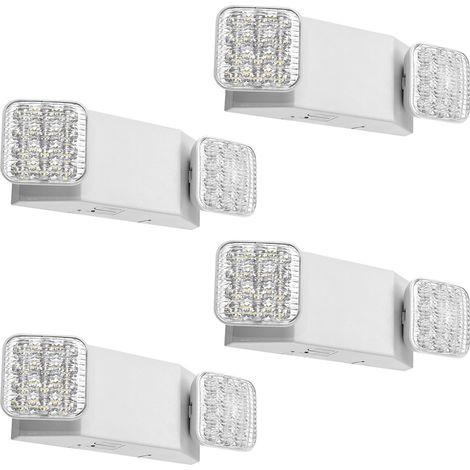 VEVOR Luz de Emergencia LED 4 Piezas, Iluminación de Emergencia CA 120/277V, con Batería de Respaldo, 2 Cabezales Cuadrados Ajustables, Respaldo de 90 Minutos, para Salidas, Oficinas, Restaurantes (1/5)