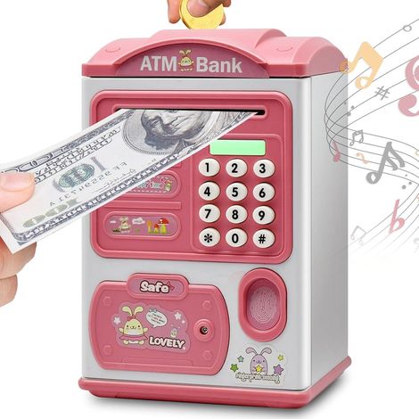 Tirelire ATM électronique, Tirelire avec Protection par Mot de Passe, boîte Automatique d'économie de Papier-Monnaie, Grand Cadeau d'anniversaire de Noël pour Enfants Filles garçons