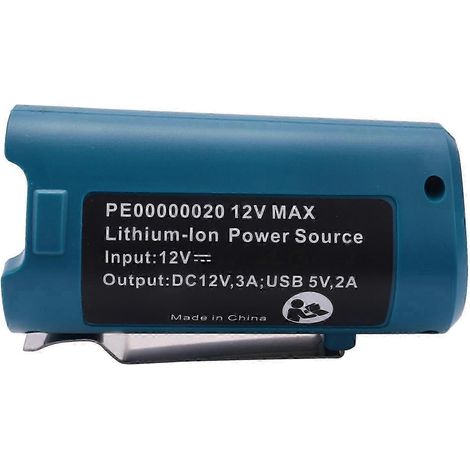 Adaptateur secteur USB compatible avec les vestes chauffantes Makita PE00000020 (chargeur/convertisseur Lithium-Ion 10,8 V/12 V BL1013/BL1014). WHBYV (1/4)