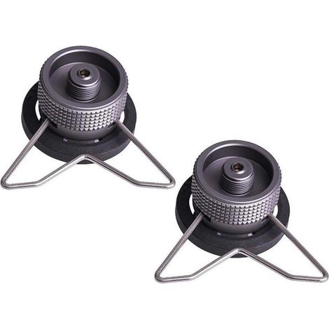 2 PCS Adaptateur de poêle de Camping en Alliage d'aluminium Portable léger à Fermeture Automatique Adaptateur de gaz de Camping Convertisseur pour Cartouche de Butane à vis Cartouche de gaz (1/5)