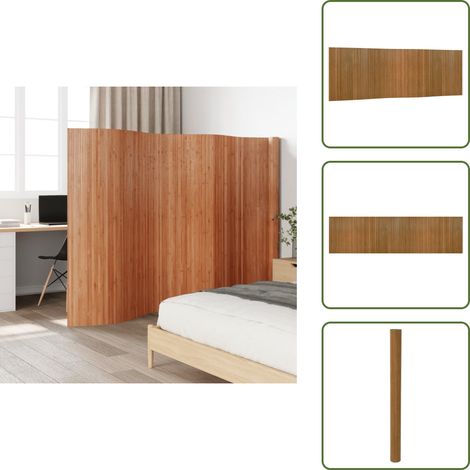 Paravent Braun 165x600 cm Bambus - Bambus Raumteiler - Naturholz Raumtrenner - Paravent - Wohnraumgestaltung - Zimmerdeko (1/5)