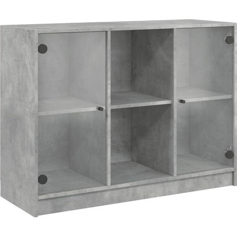 Buffet gris béton 102x37x75,5 bois d'ingénierie (1/5)