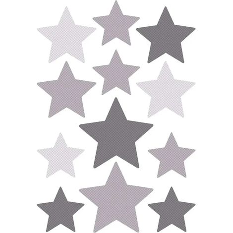Buokids stickers muraux étoiles gris