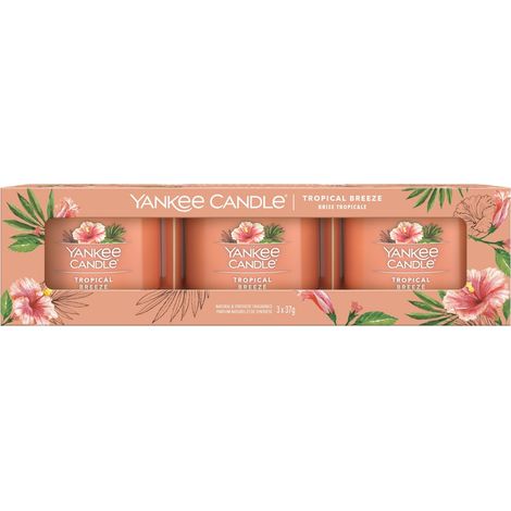 Yankee candle - tropical breeze set of votive candles in glass 370g (1/3)