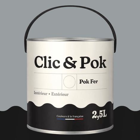 Peinture Fer Antirouille – Métal Extérieur Intérieur, Satinée, Protection Rouille - 2,5L - RAL 7040 - Gris fenêtre