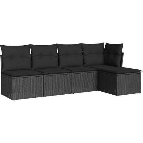 Maison Exclusive - Set de muebles de jardín 5 pzas y cojines ratá (1/3)