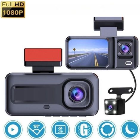 Car Dash Cam, Three Recordings, 1080P HD Car Camera, Front and Rear Cover Cam, 170° Wide Angle (1/4)
