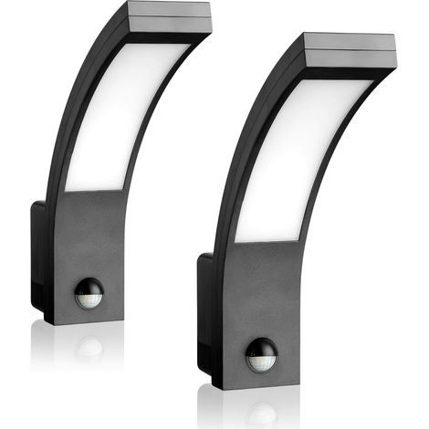 Applique Murale Exterieure LED - Lot de 2 - Detecteur de Mouvement - Anthracite - IP65 - 15W 1000lm (1/5)