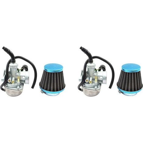 Dos carburadores PZ19 con filtros de combustible y aire, aptos para motocicletas, quads, scooters y ciclomotores Taotao de 50 cc, 70 cc, 90 cc, 110 cc y 125 cc.