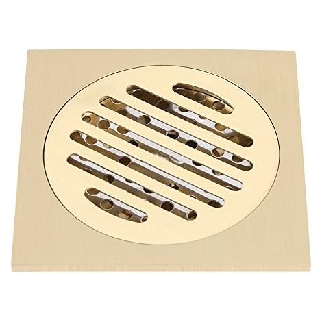 Square Floor Drain, Floor Drain with Removable Strainer Cover Brass Square Drainer Smell Proof Insect Proof Drain for Bathroom Kitchen Toilet Basement Garage