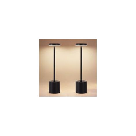 PCSLampe de chevet tactile sans fil, 5000mAh lampe de table rechargeable LED, lumiere bureau USB puissante piles, 3 températures de couleur, pour chevet, bureau, restaurant, exterieur (1/5)