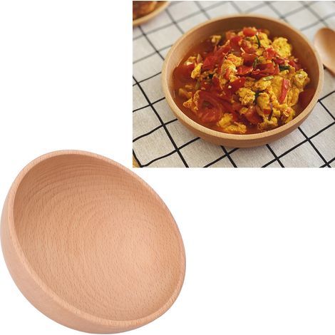 Bol en Bois de Hêtre pour Salade, Fruits, Céréales - 15x4,5cm - Écologique et Pratique (1/5)