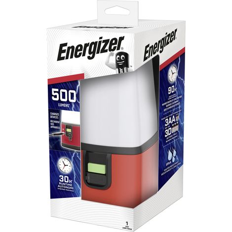 Energizer E304157700 360° Camping LED Camping-Laterne  500 lm batteriebetrieben  Rot/Schwarz (1/2)